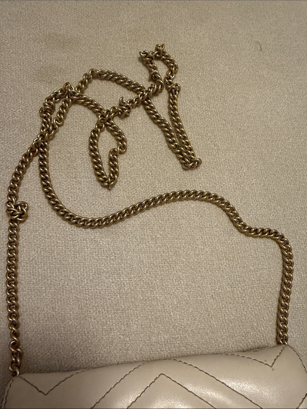 Gucci Super Mini Marmont Matelassé Crossbody in Light Cream with Gold Hardware - Picture 3 of 12
